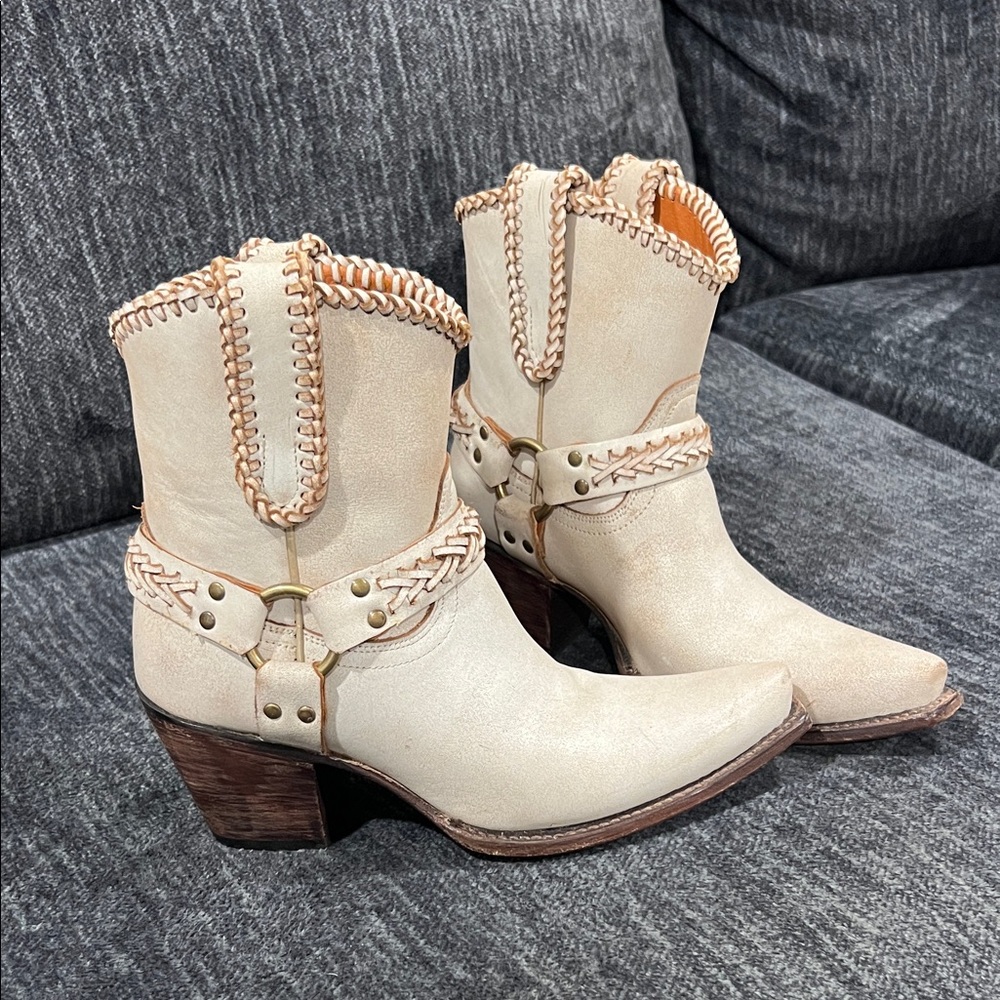 Braided Cream Ankle Booties